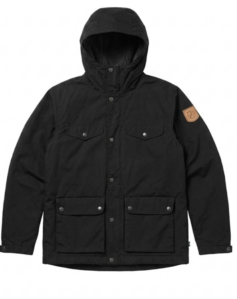 Fjallraven womens small puffer jacket black coat sherpa fleece lined